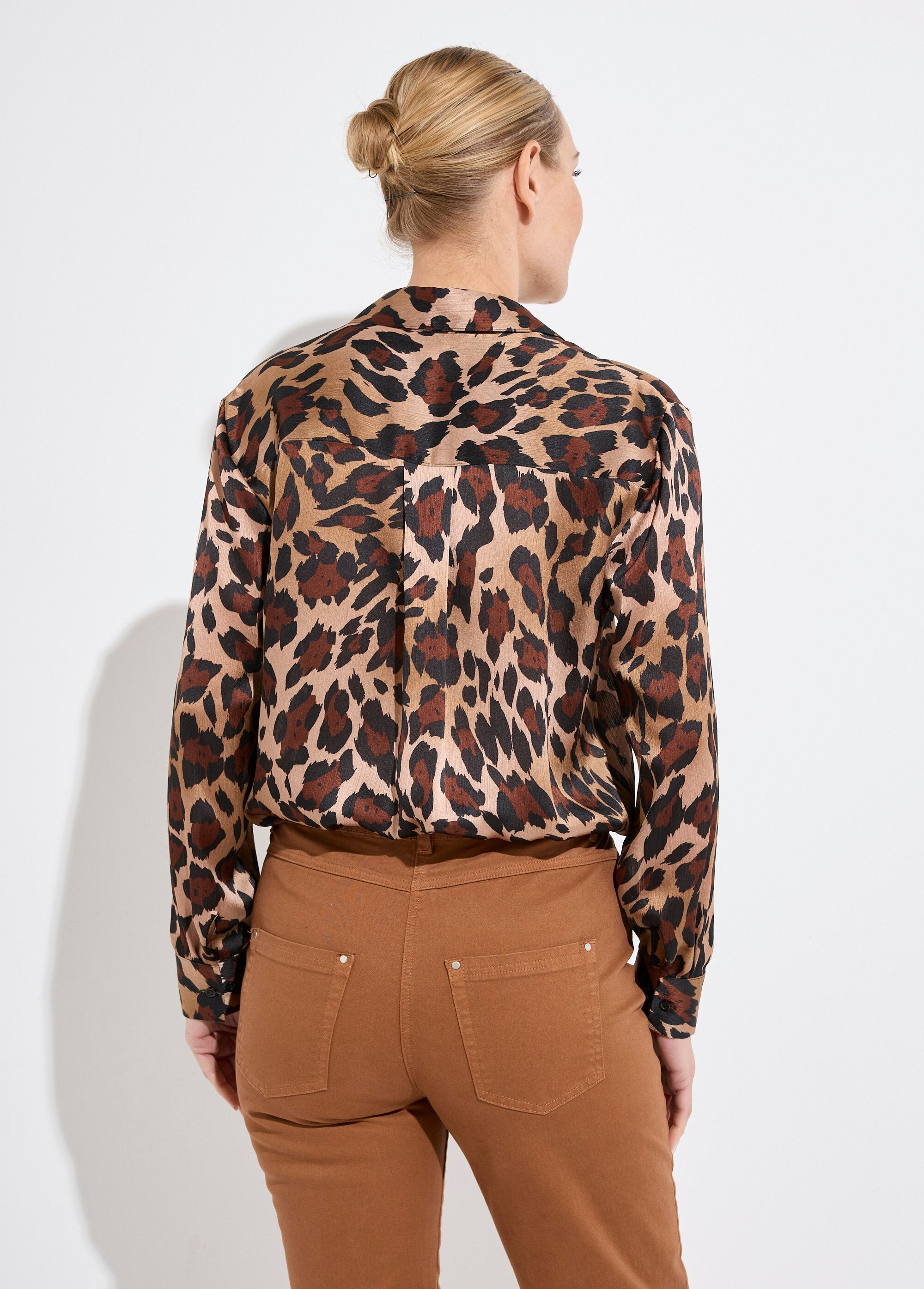 Long_sleeve_satin_button-down_blouse_Brown_print_DO1_slim