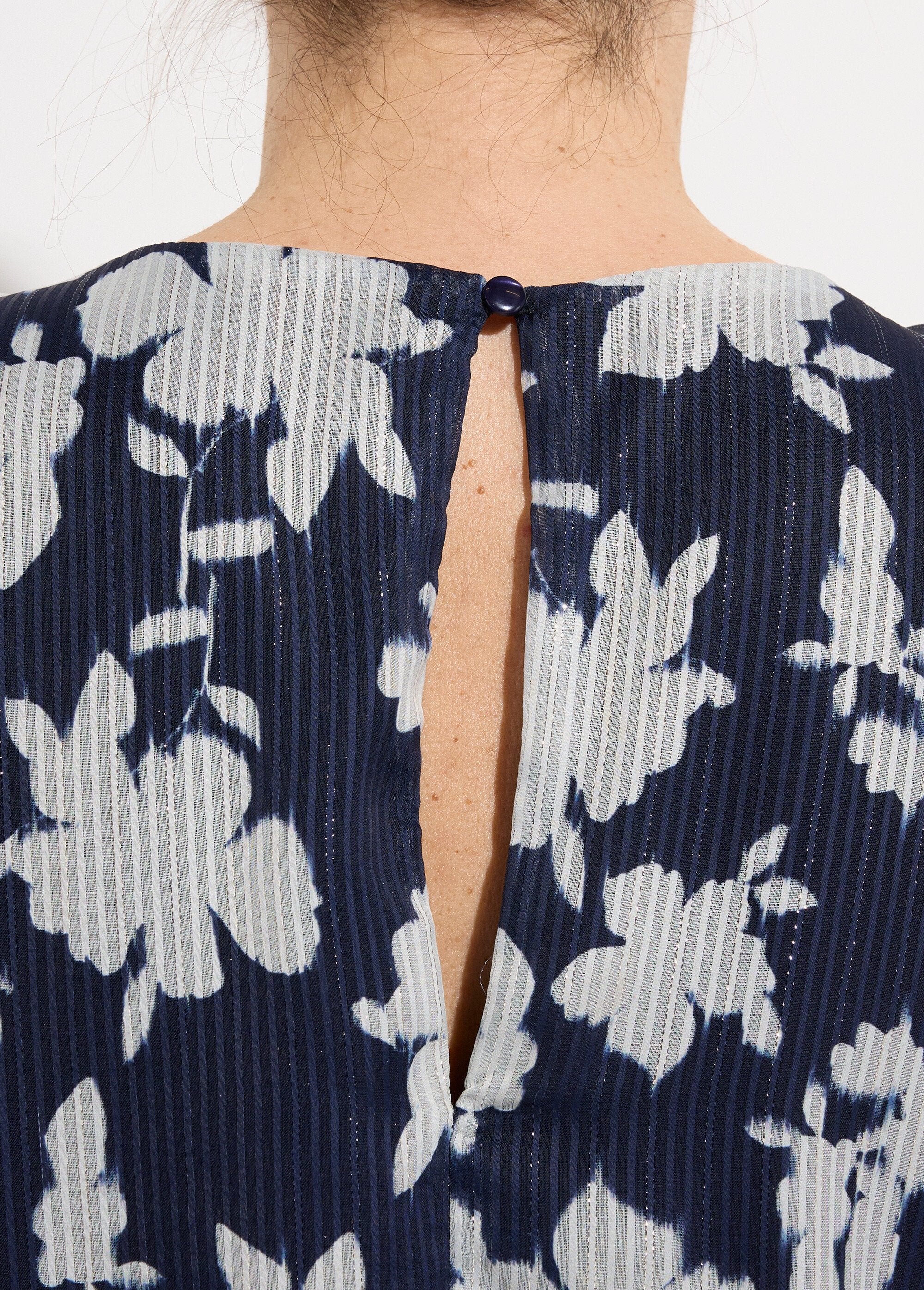 Combinaison-pantalon_manches_courtes_bi-matière_Marine_et_beige_DE1_slim