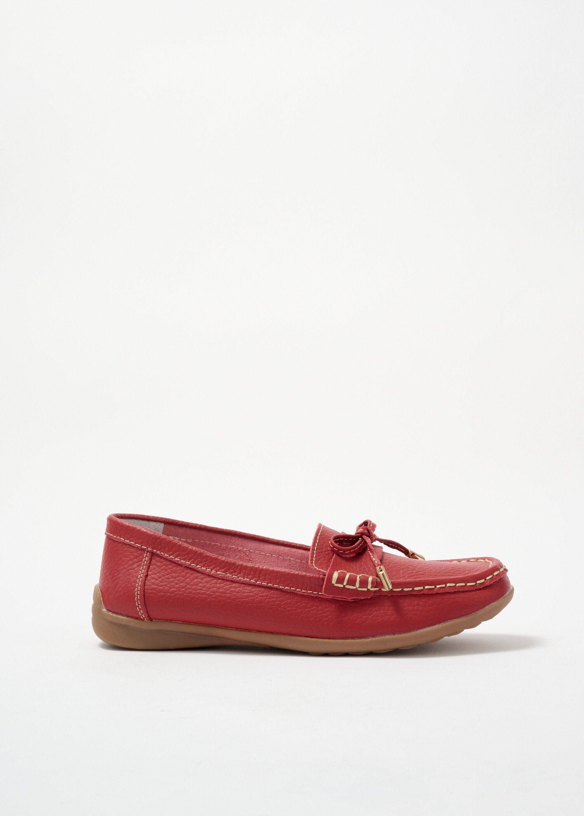 Comfortable_flat_leather_loafers_Red_DR1_slim