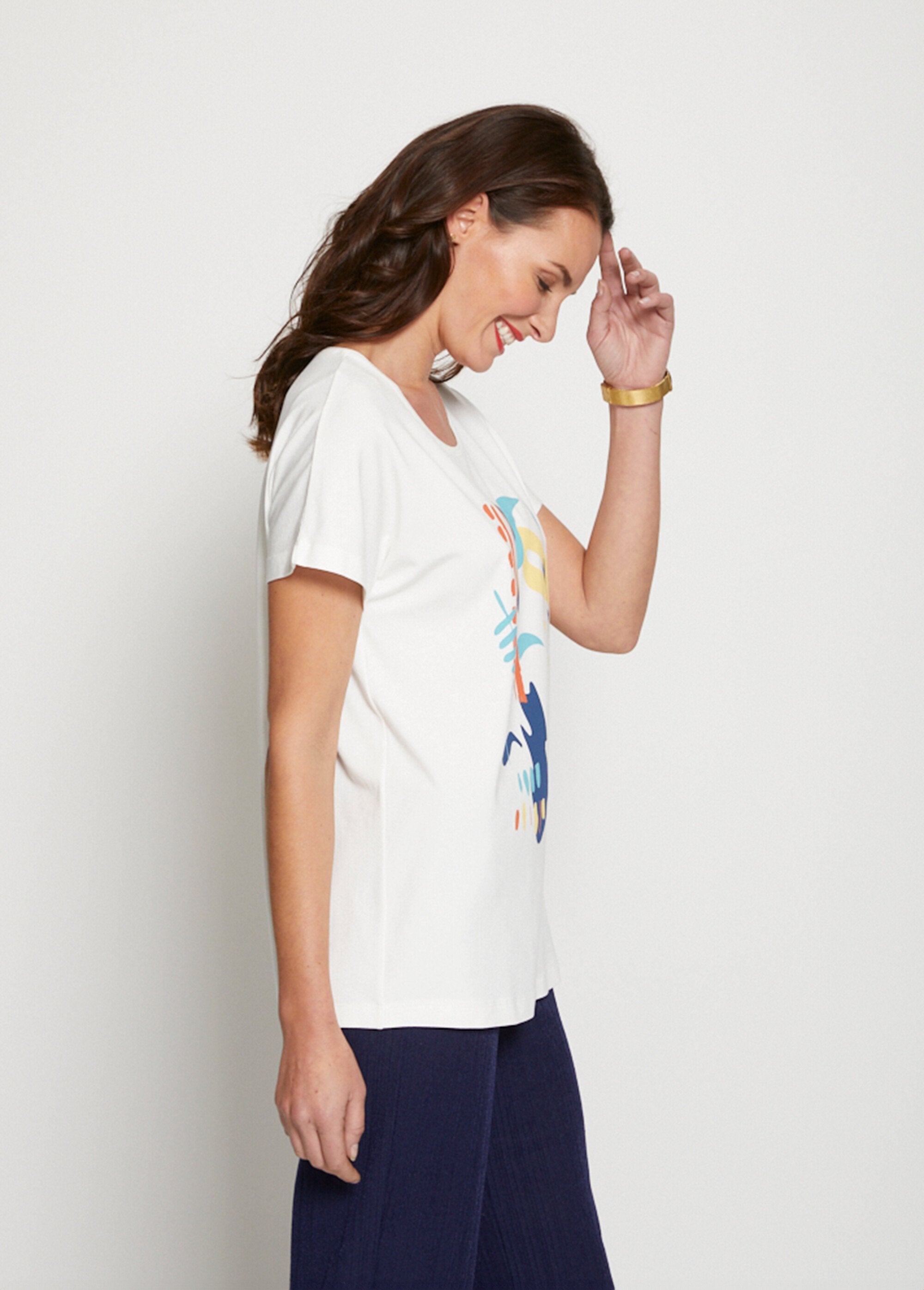 T-shirt_motif_manches_courtes_kimono_Aqua_et_jaune_DR1_slim