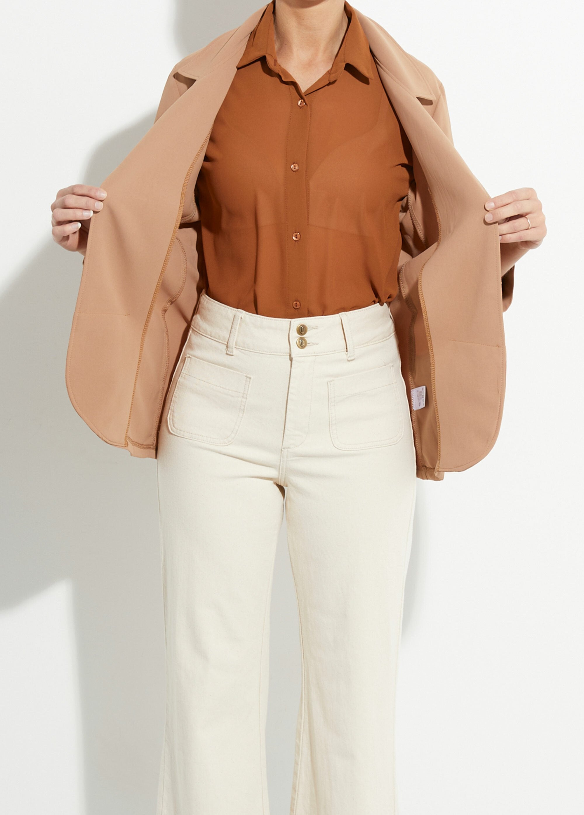 Essential_tailored_collar_jacket_with_3/4_sleeves_camel_DE3_slim