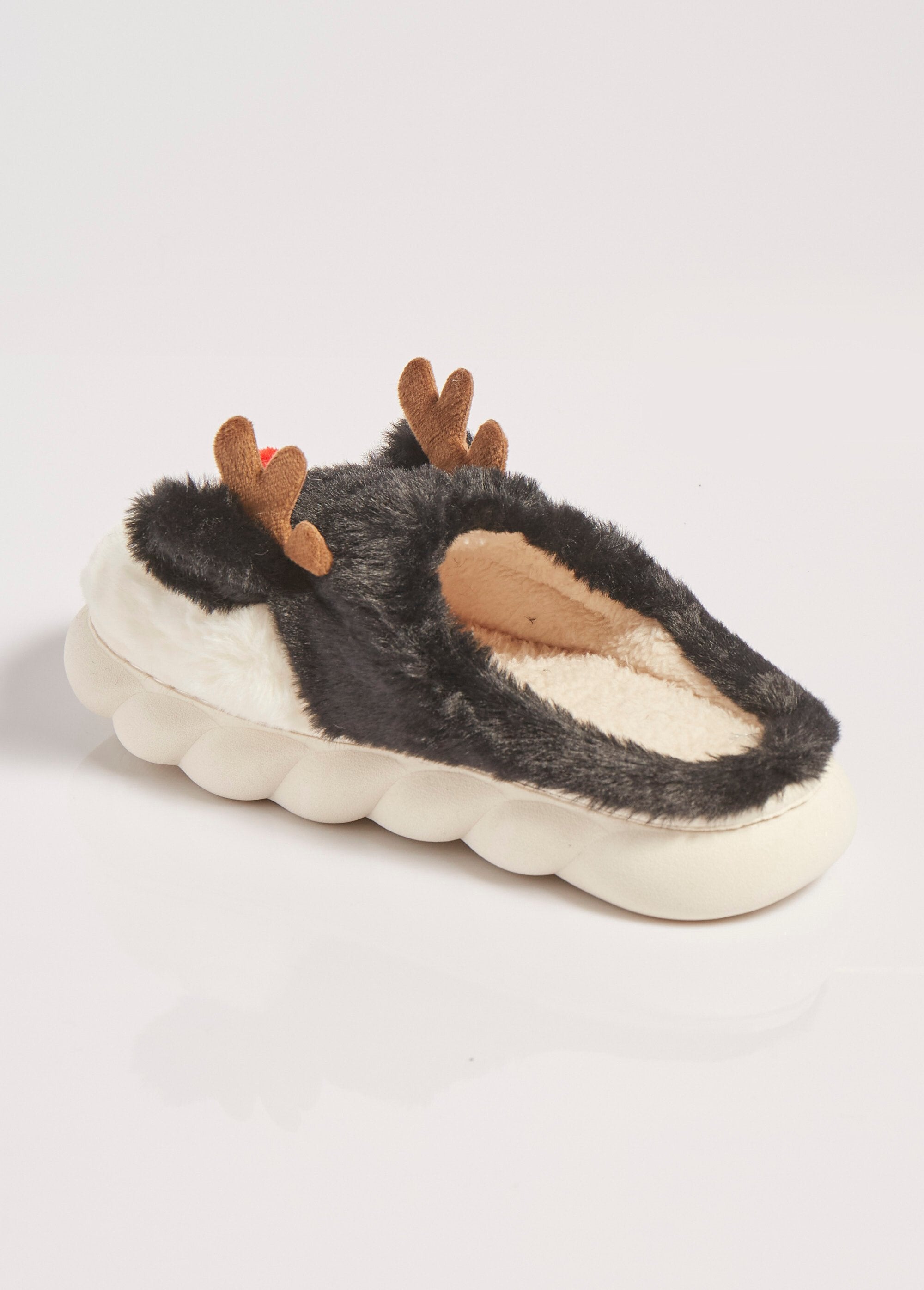 Christmas-themed_warm_fur_slippers_Black_DO1_slim