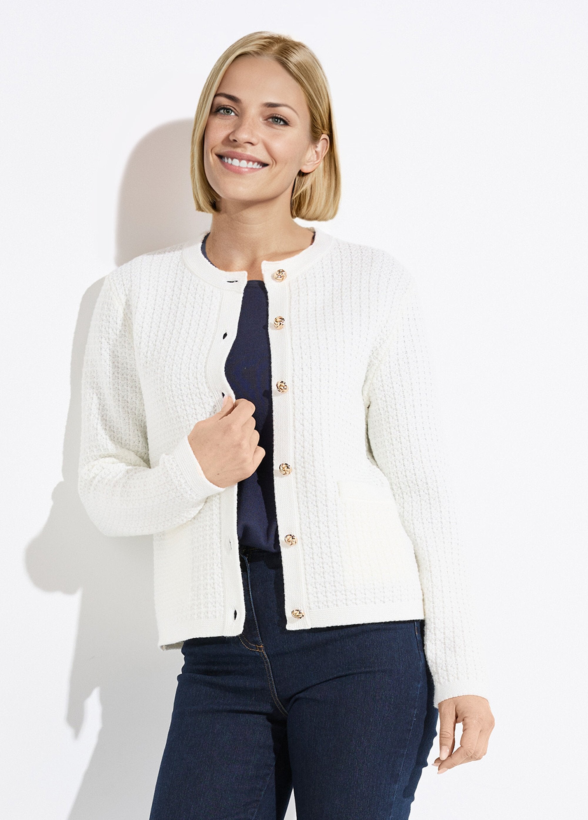 Gilet_veste_boutonné_court_maille_effet_tweed_Ecru_FA1_slim