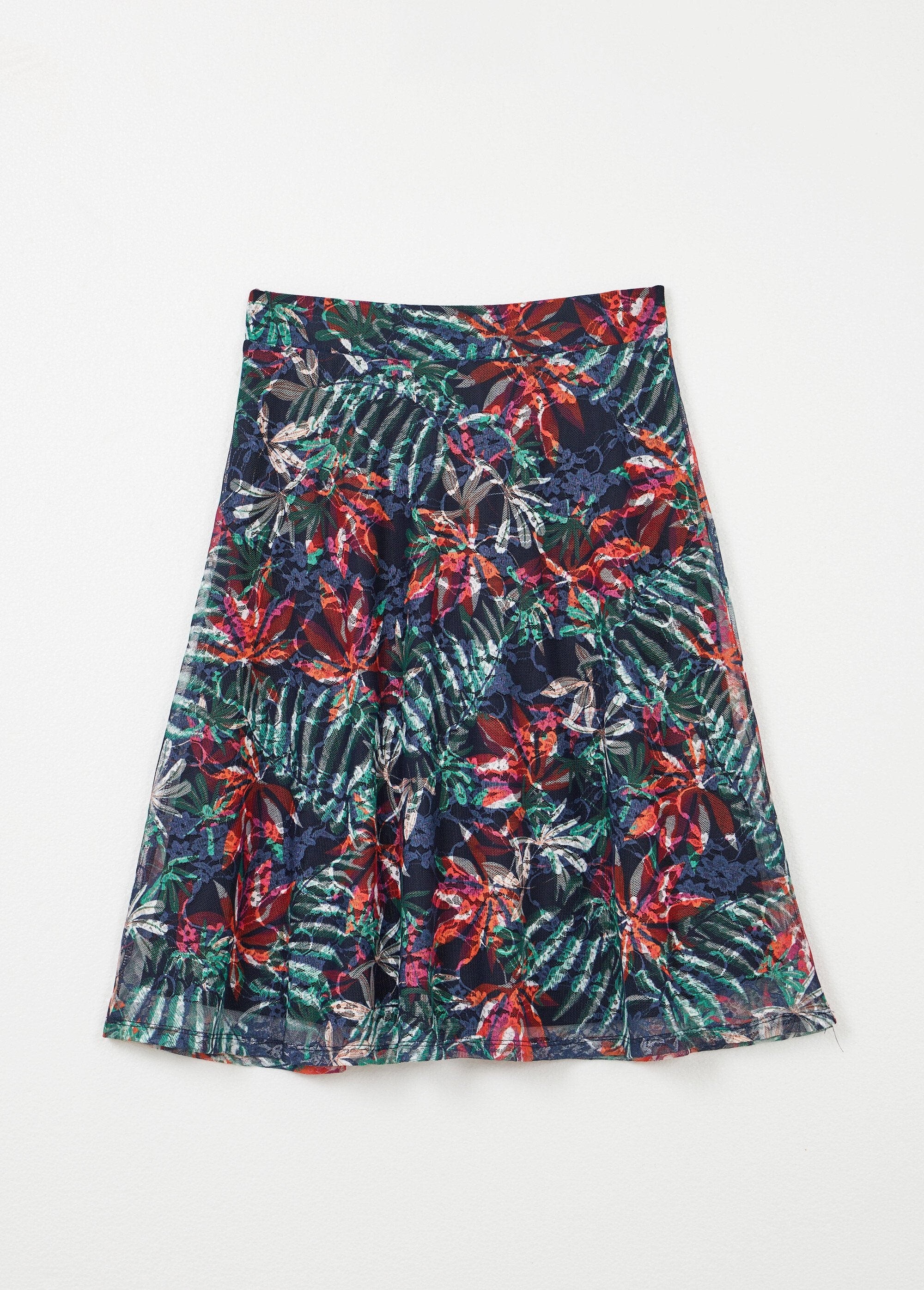 Jupe_mi-longue_évasée_maille_dentelle_imprimée_Marine_et_orange_AP1_slim