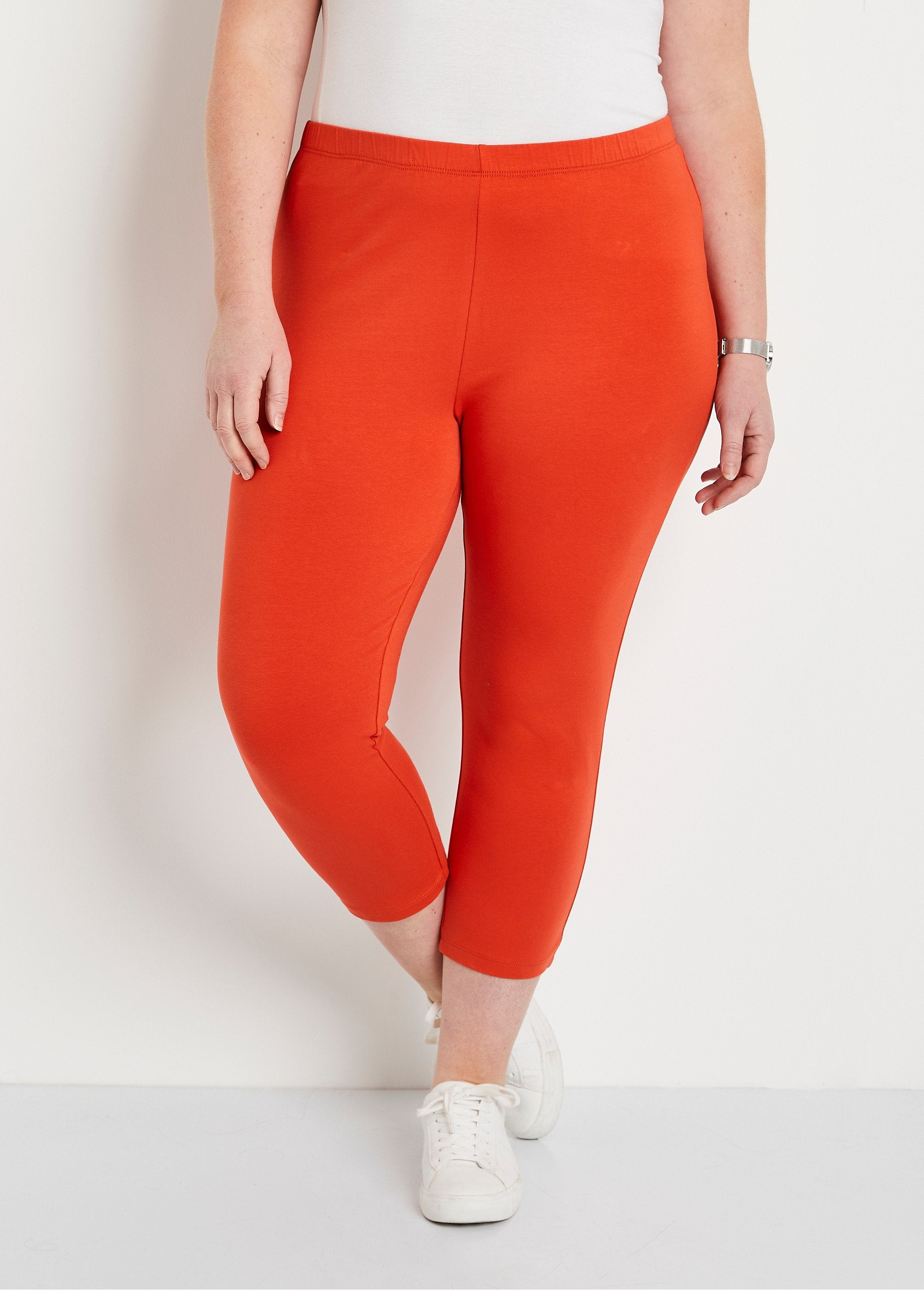 Short_cotton_leggings_with_elasticated_waist_Orange_FA1_curvy