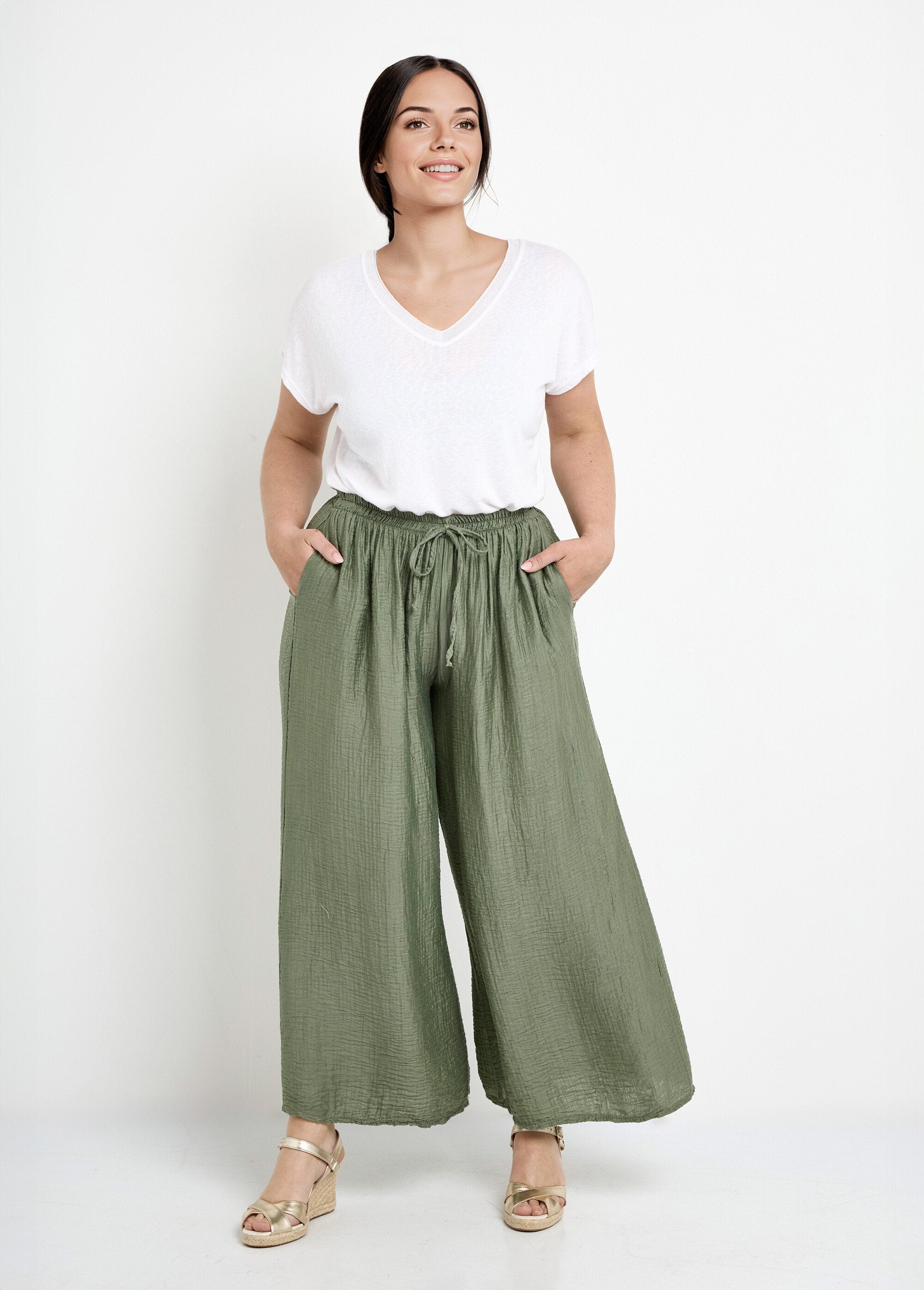 Wide,_flowing_lyocell_pants_Khaki_SF1_curvy