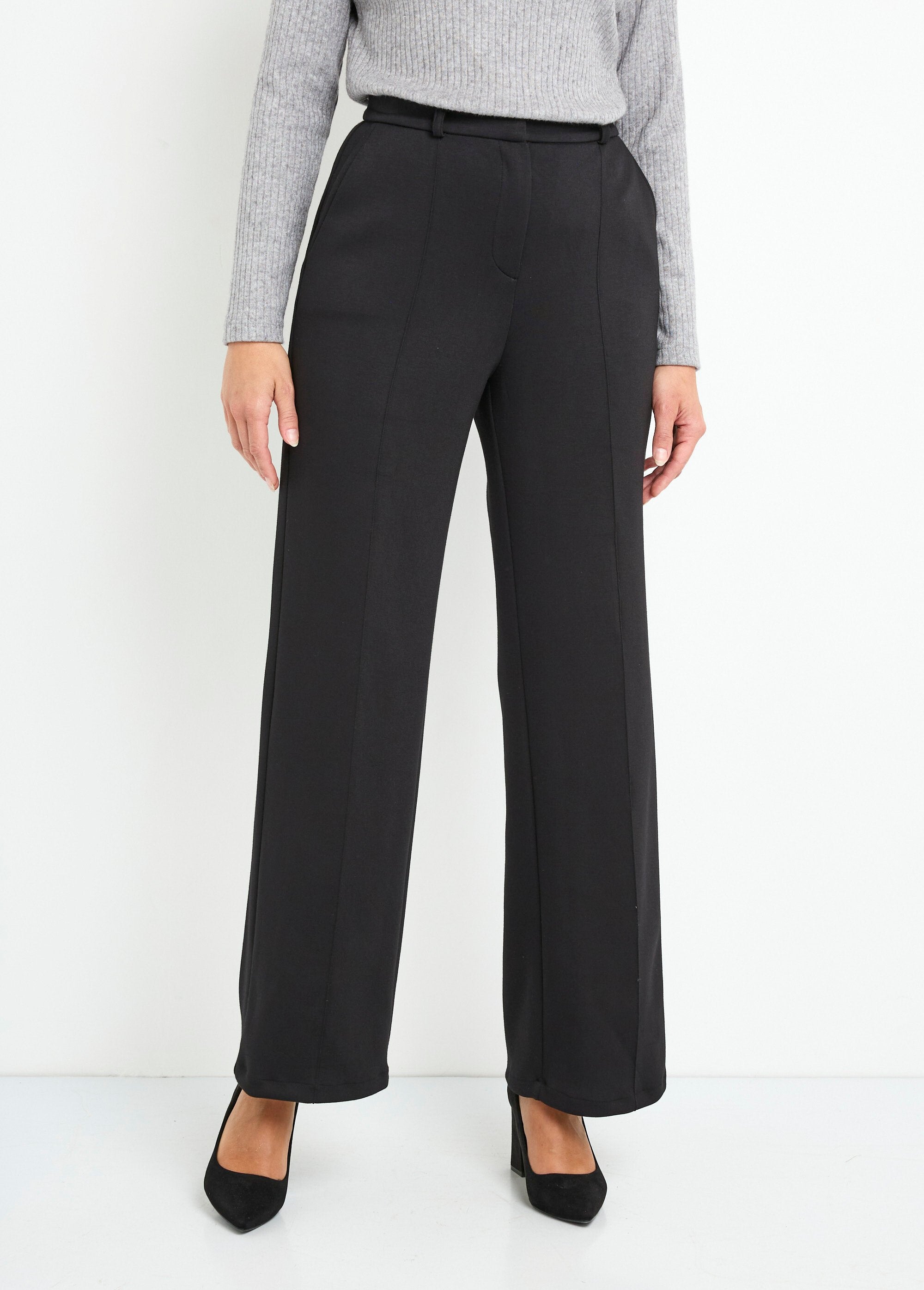 Pantalon_structuré_de_ville_maille_milano_unie_Noir_FA1_slim