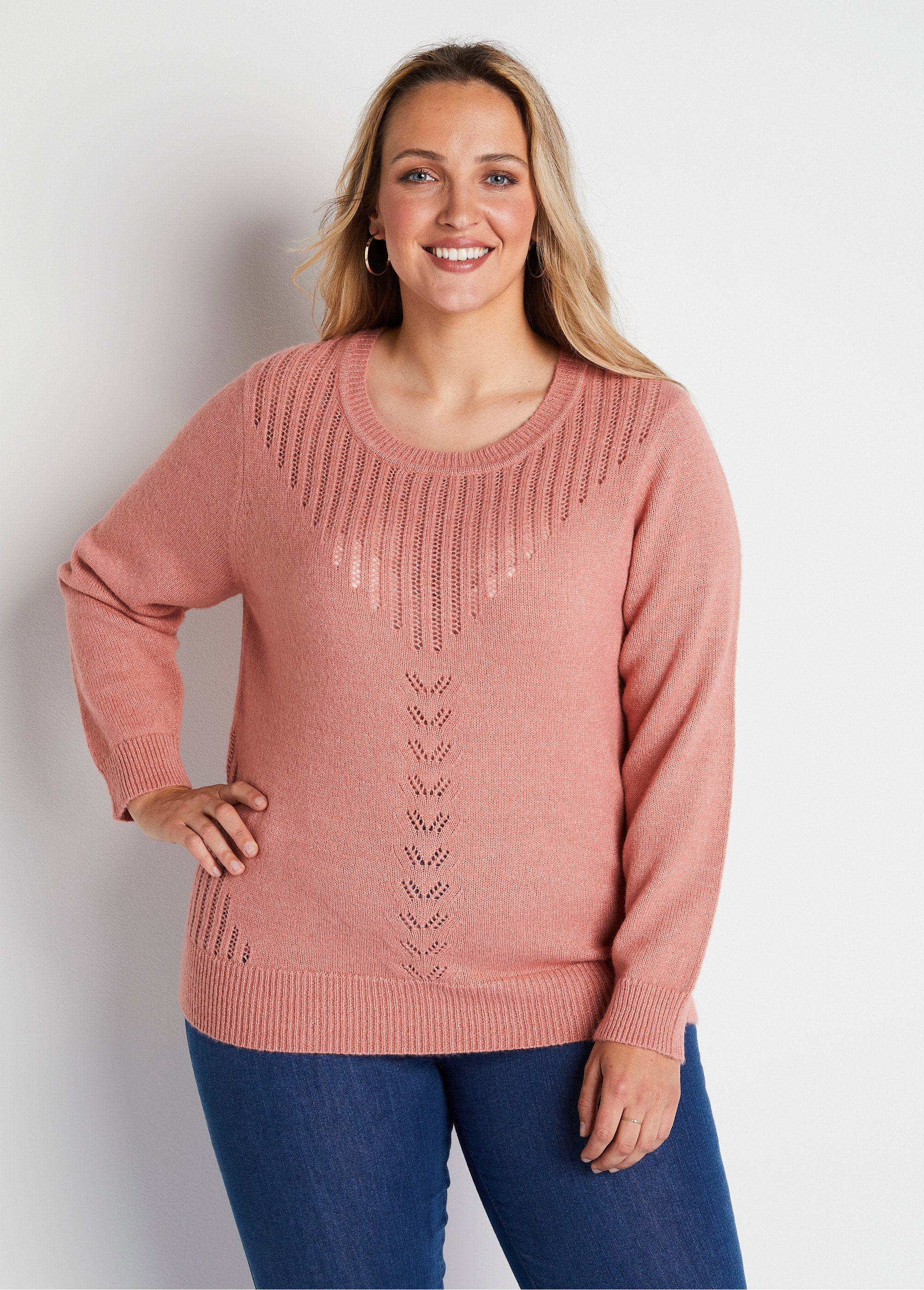 Openwork_sweater_with_recycled_fibers_and_wool_Pink_FA1_curvy