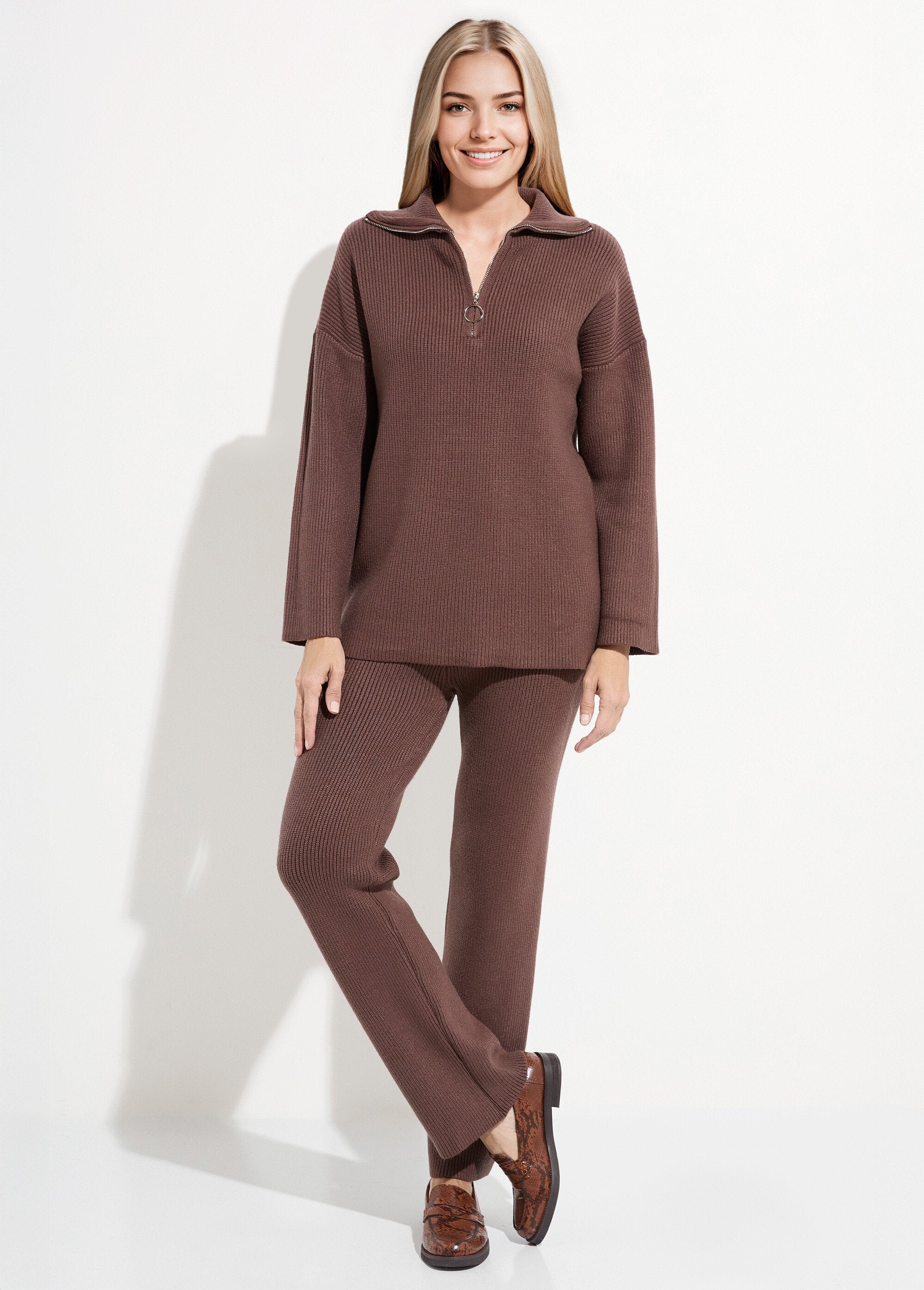 Pull_camionneur_confort_maille_cotelée_Chocolat_SF1_slim