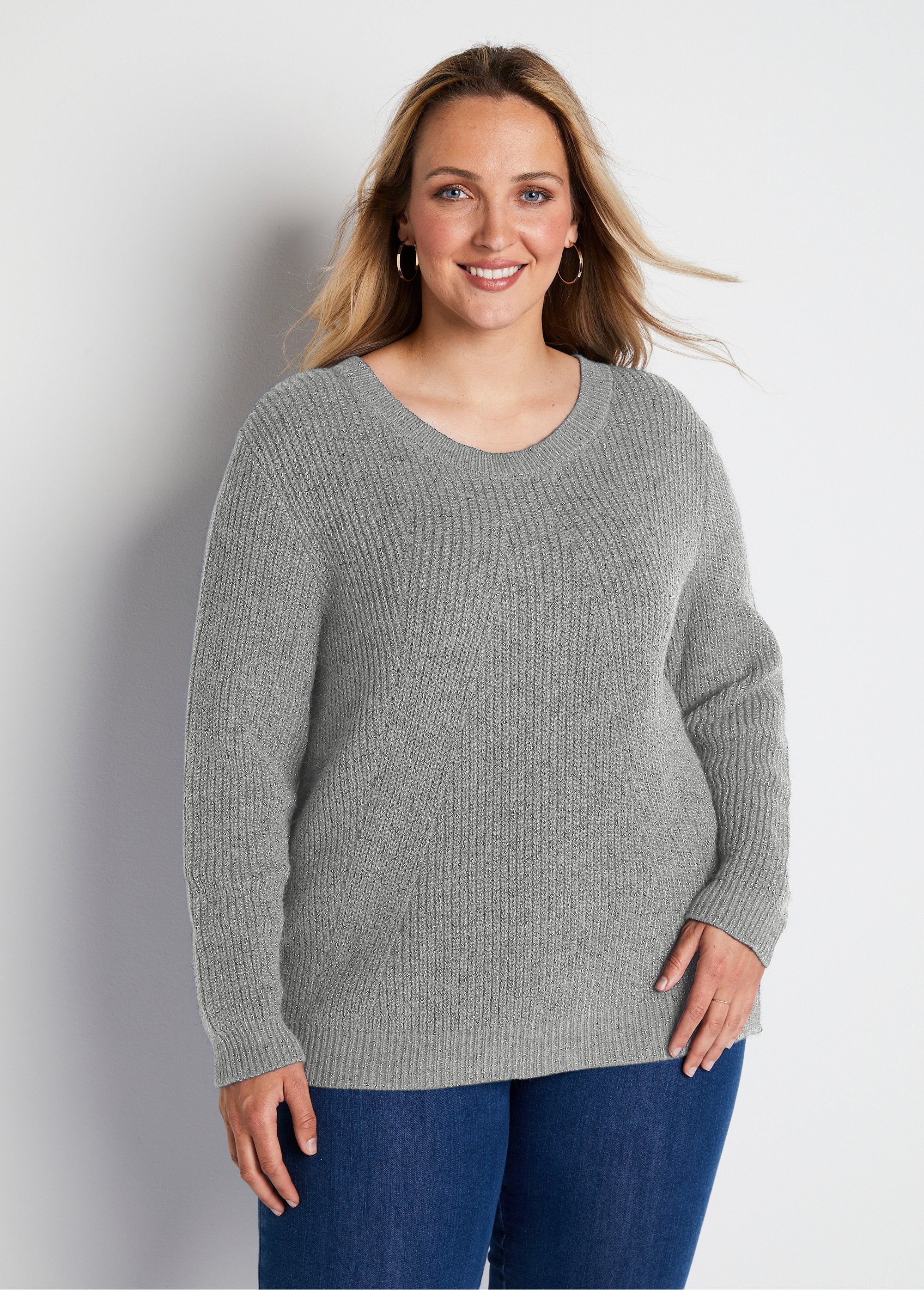 Round_neck_beaded_knit_sweater_with_wool_Gray_FA1_curvy