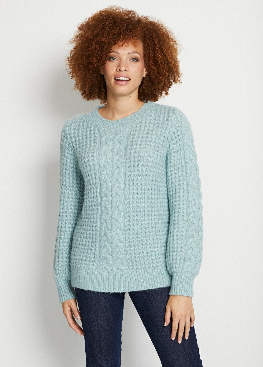 Warm_round_neck_fancy_soft_knit_sweater_Green_FA1_slim