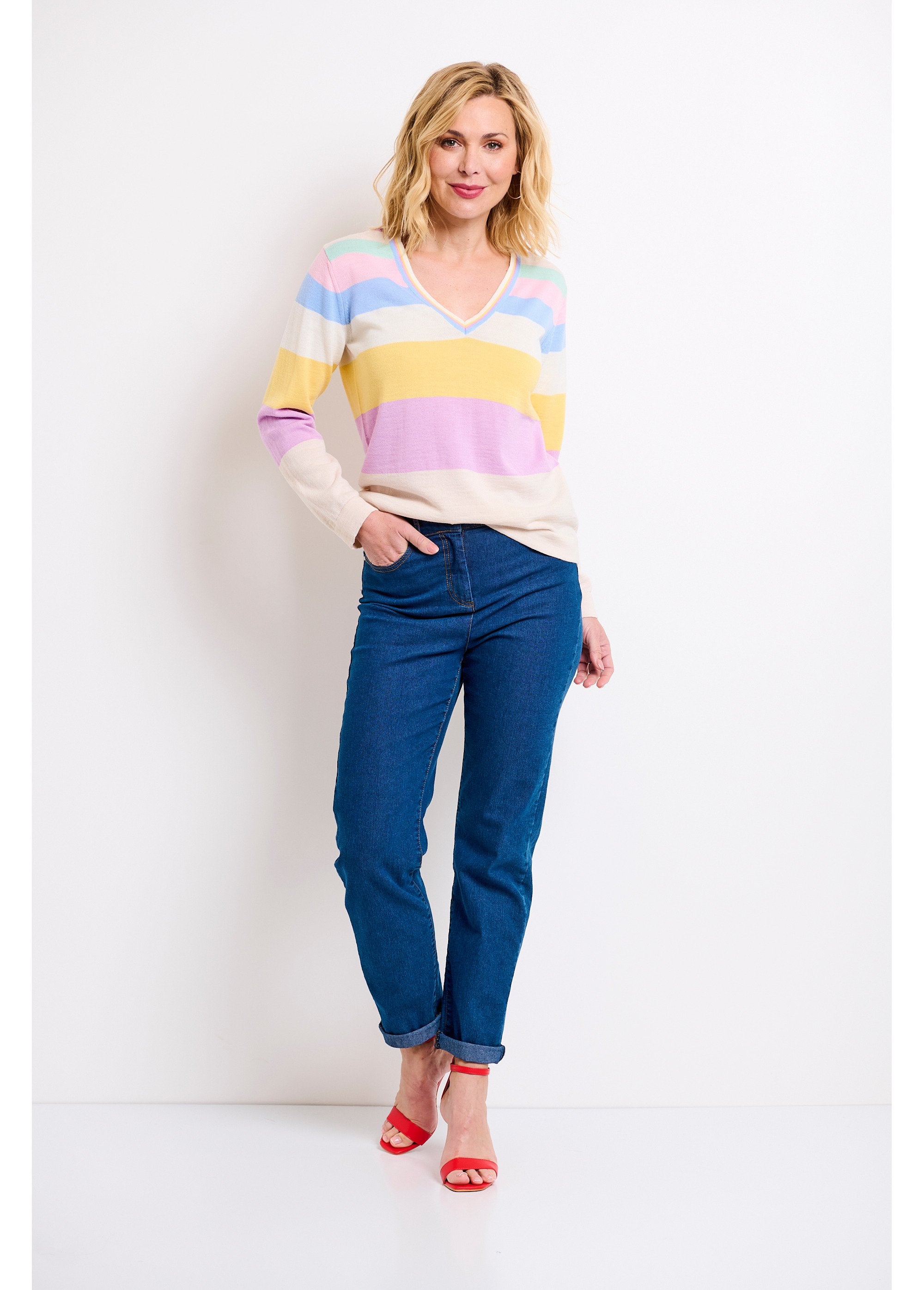 Soft_striped_V-neck_merino_wool_sweater_Multicolor_SF1_slim