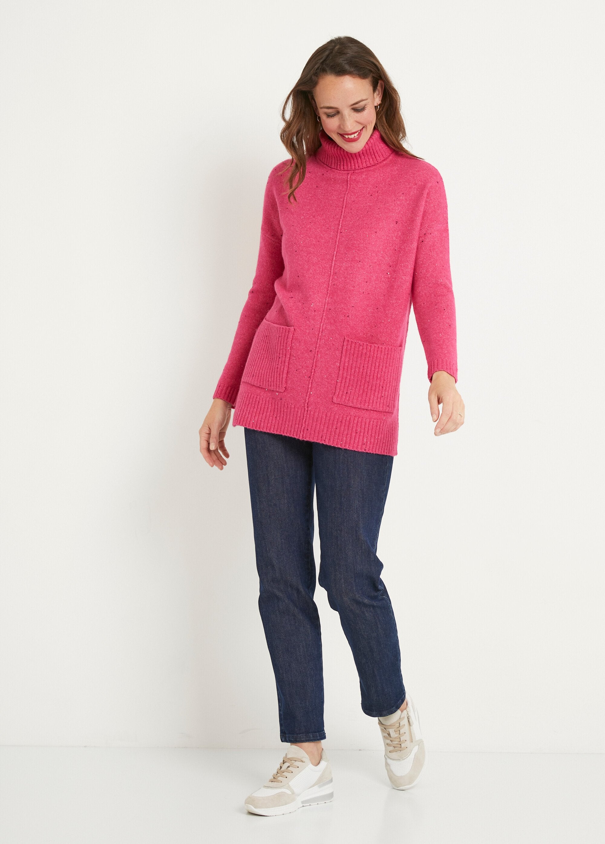 Warm_speckled_turtleneck_tunic_sweater_Fuchsia_SF1_slim