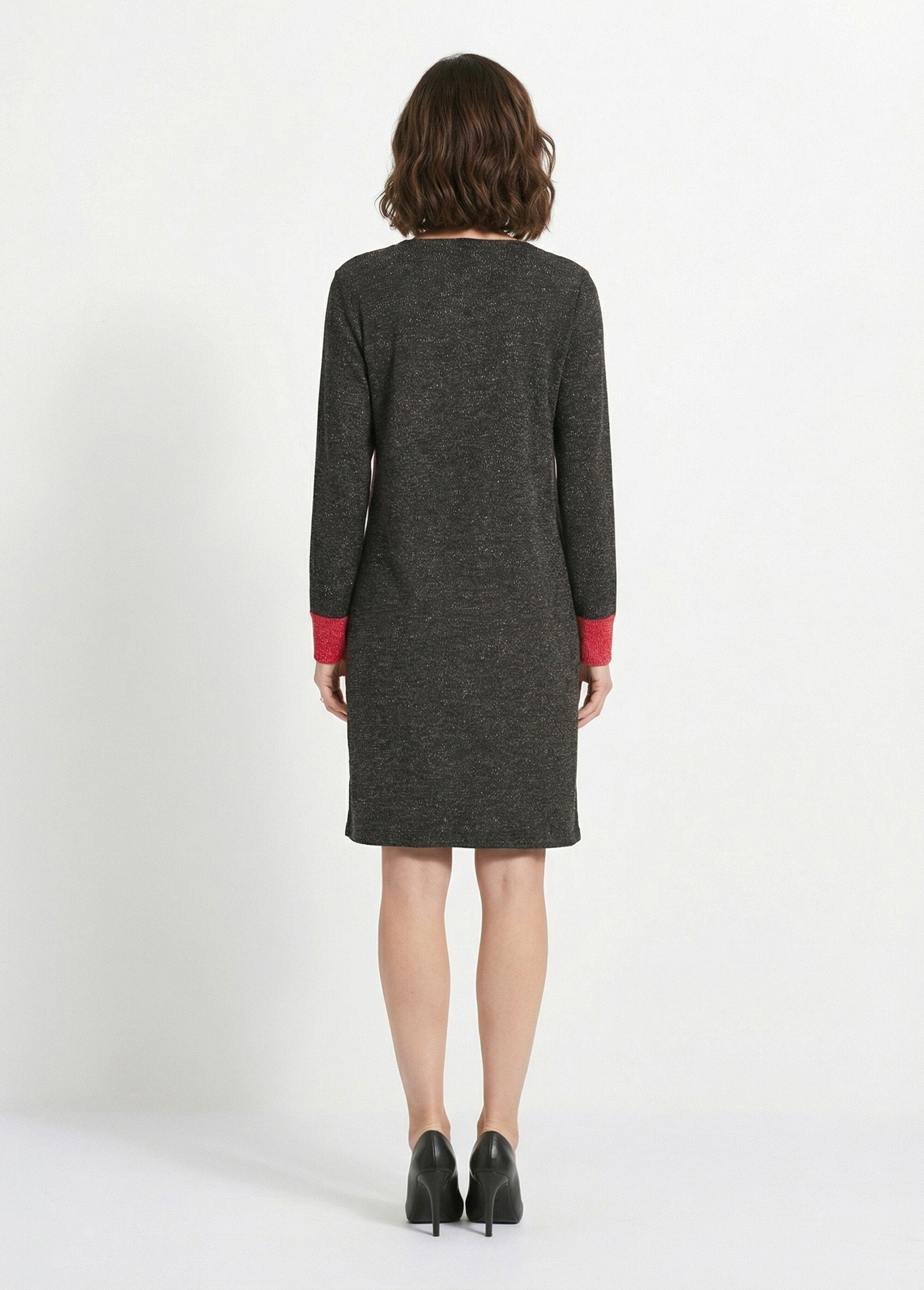 Short_straight_dress_in_warm_knit_with_round_neck_Black_and_red_DO1_slim
