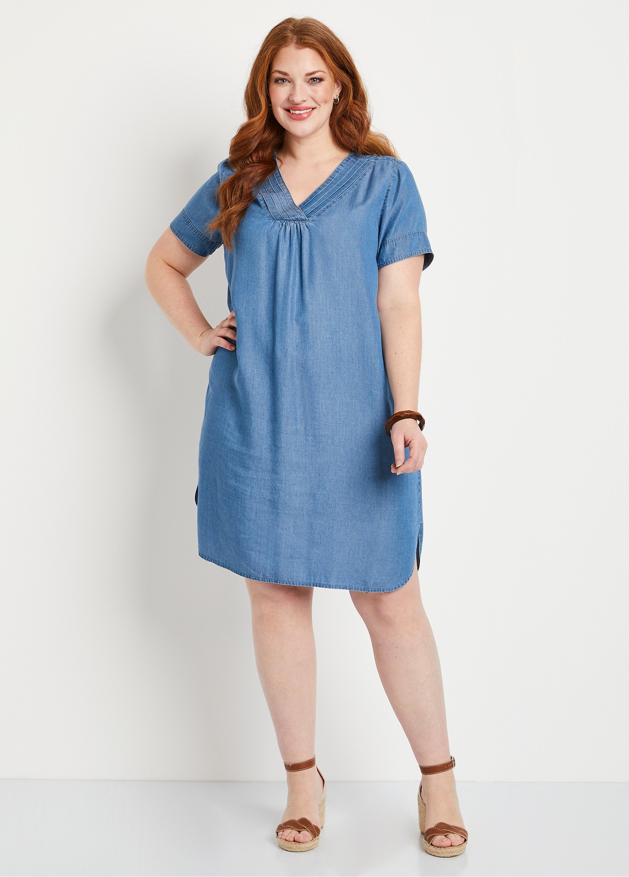 Short_straight_dress_in_lyocell_fabric_Blue_FA1_curvy