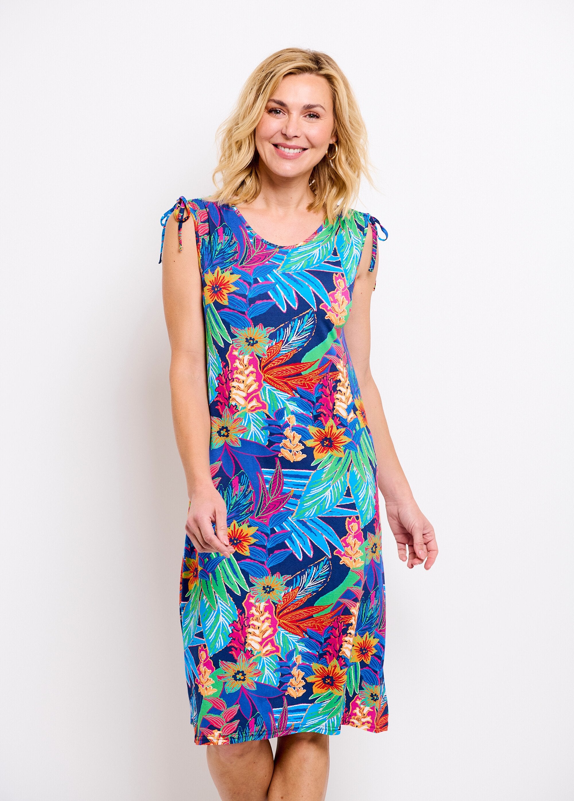 Tropical_floral_short_tank_dress_Blue_and_red_FA1_slim