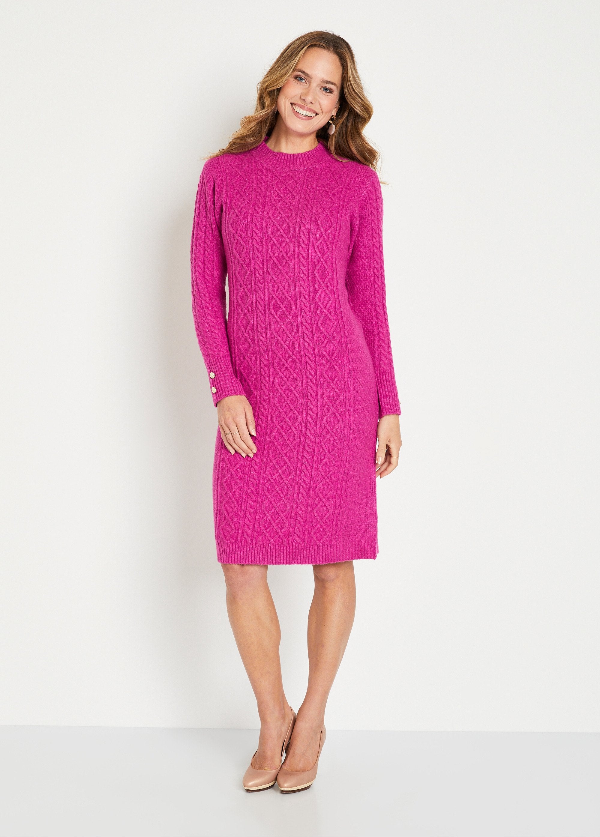 Short_plain_knit_sweater_dress_Pink_FA1_slim