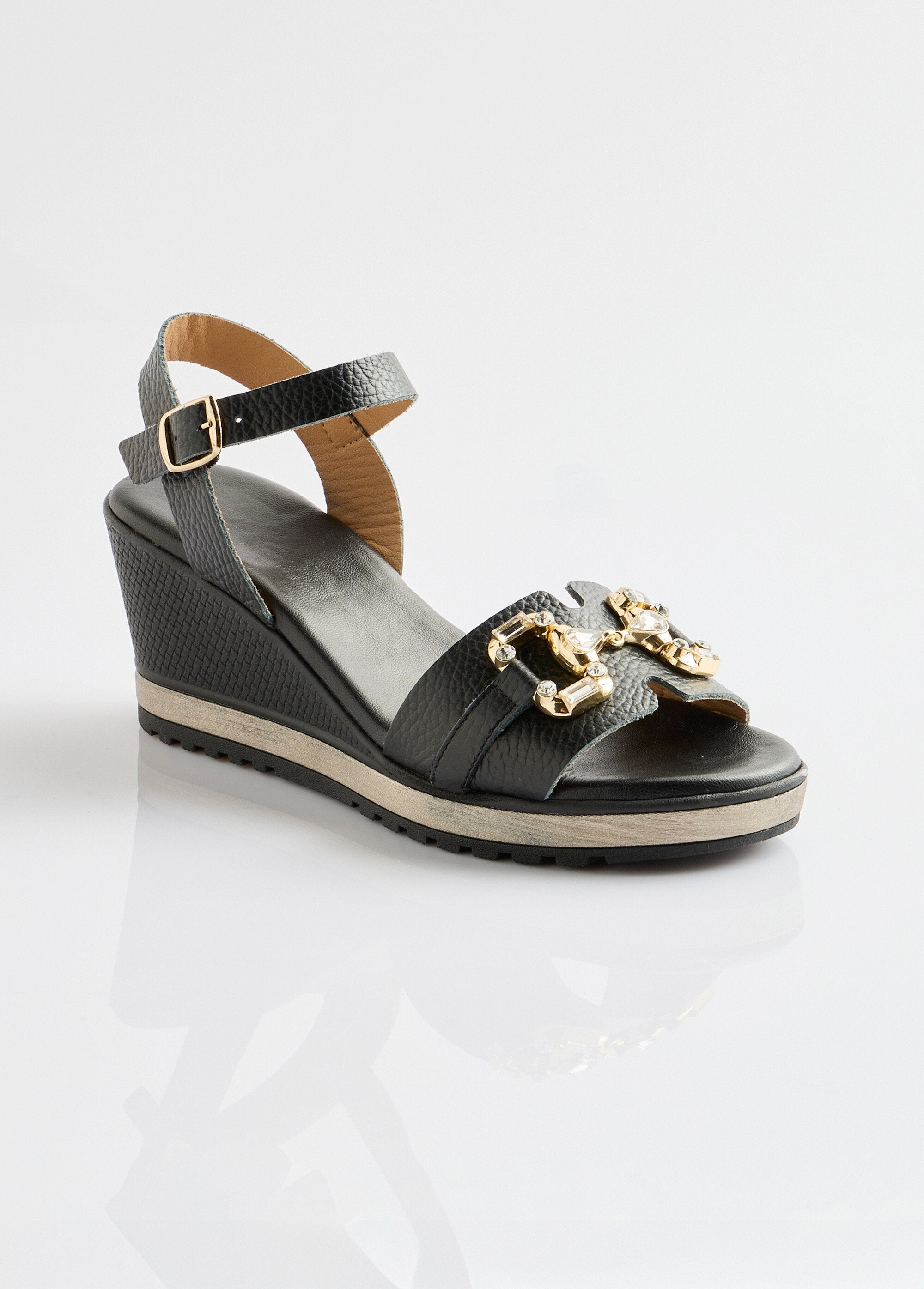 Leather_wedge_sandals,_chic_comfort_width_Black_FA1_slim