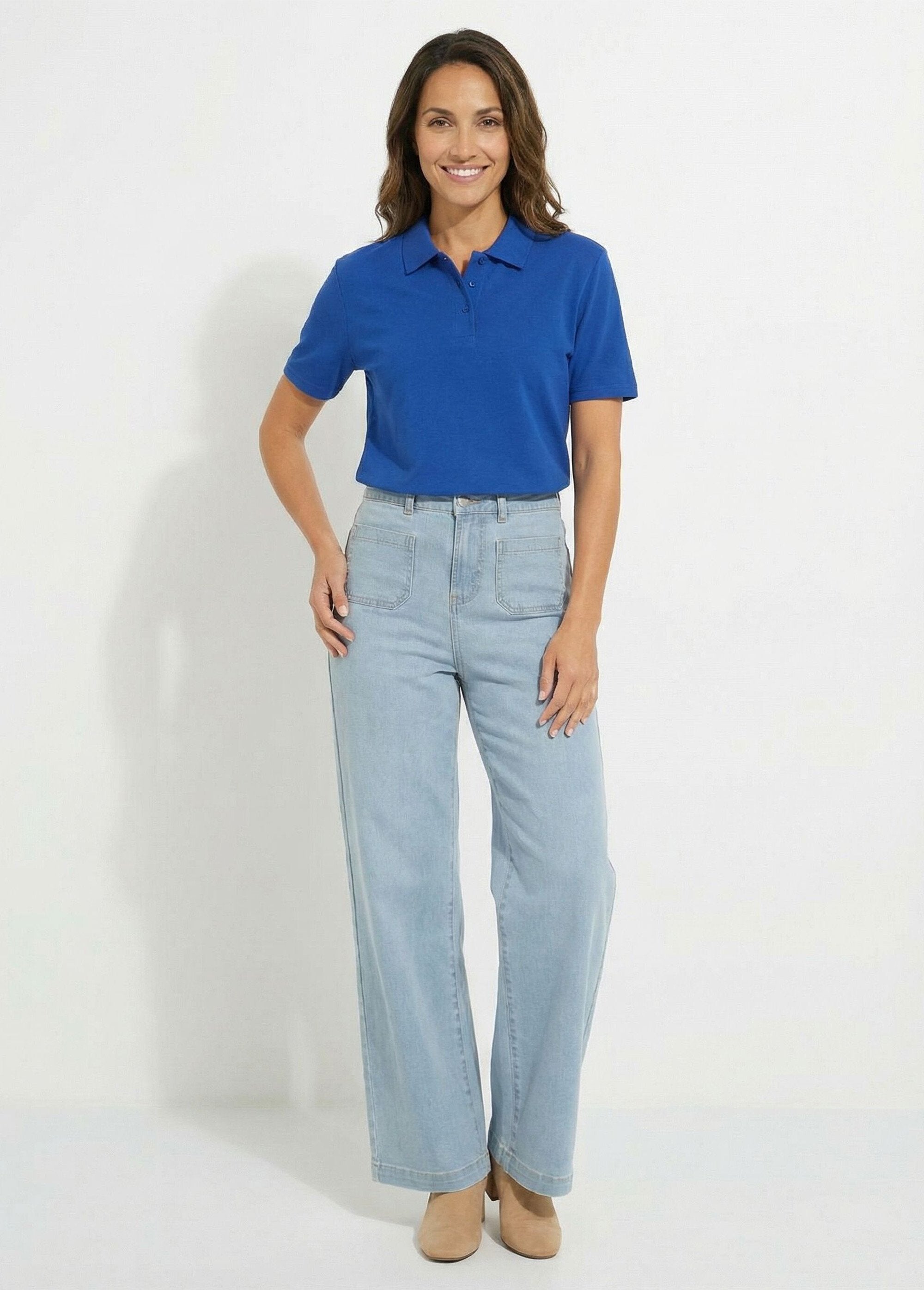 T-shirt_maille_piquée_coton_col_polo_Bleu_dur_SF1_slim