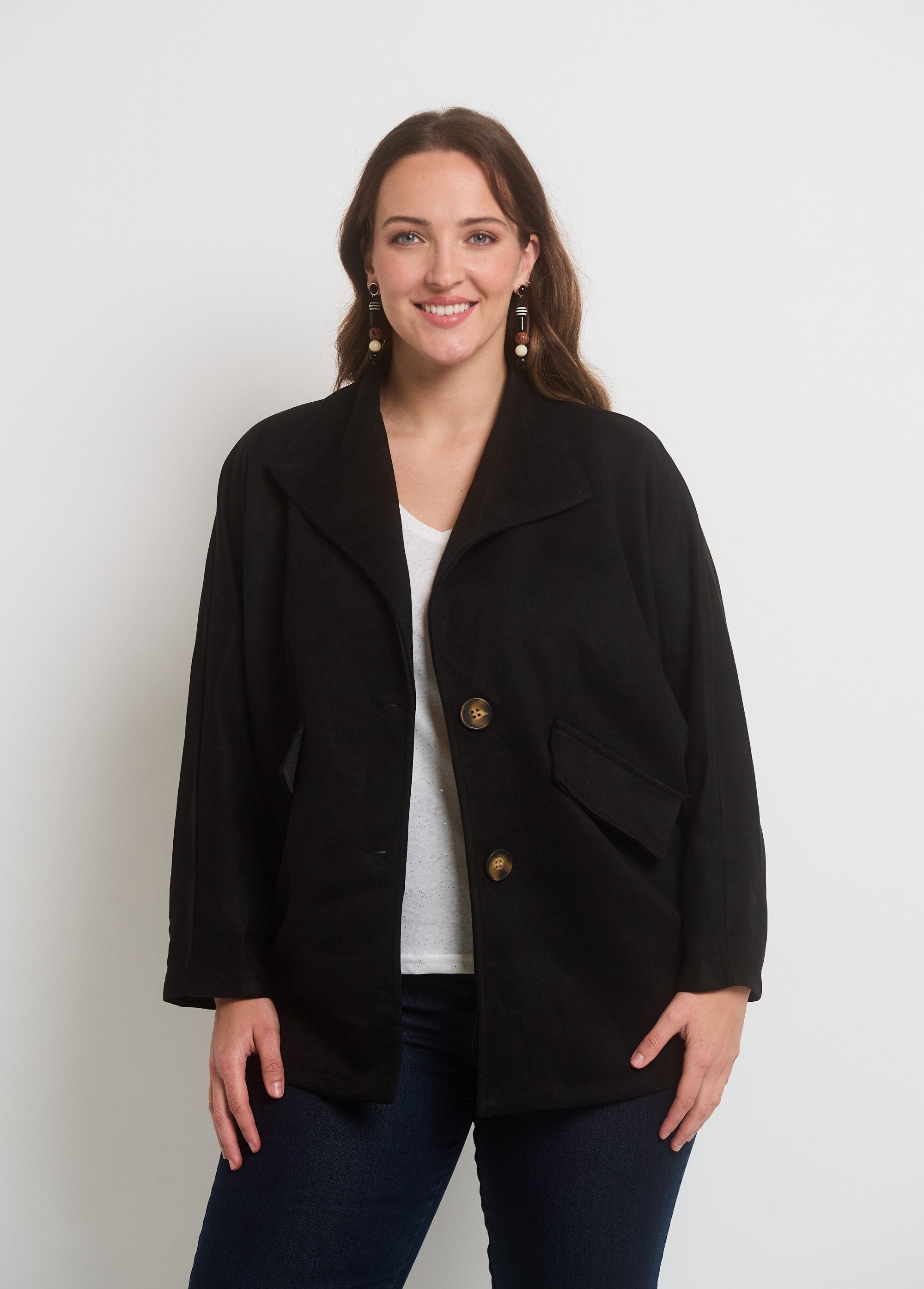 Suedette_long-collared_jacket_Black_FA1_curvy